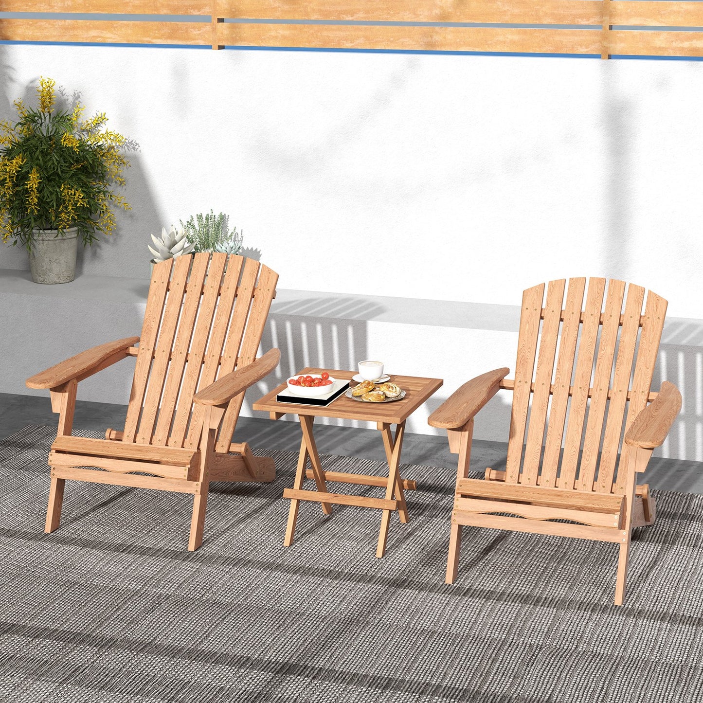Square teak wood patio folding table with slatted tabletop, portable outdoor table for picnics and outdoor gatherings.