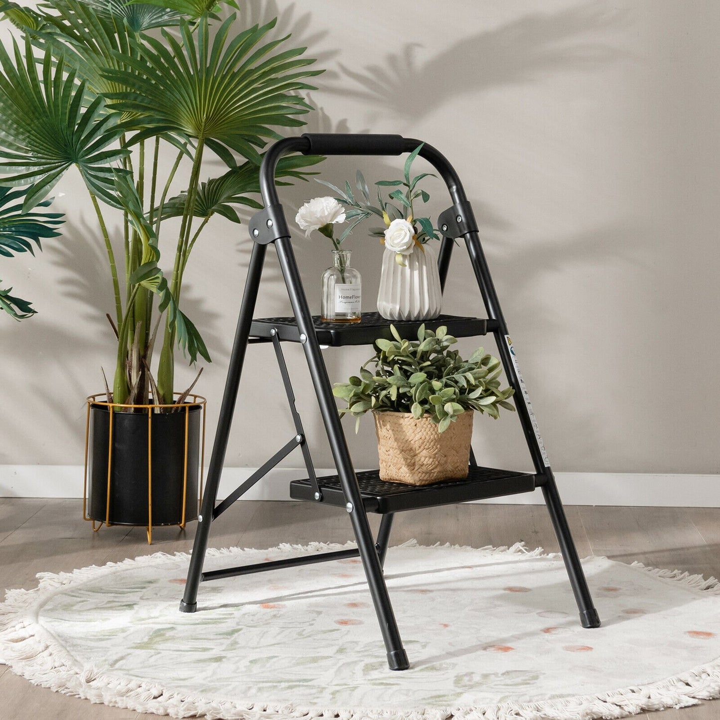 3-Step Ladder with Wide Anti-Slip Pedal-3-Step