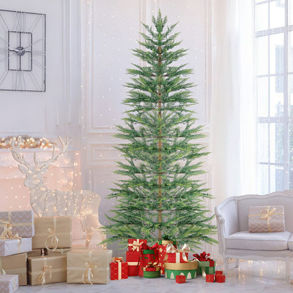 6.5/7.5 Feet Artificial Cypress Christmas Tree Pre-lit Hinged-6.5 ft
