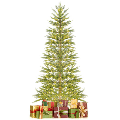 6.5/7.5 Feet Artificial Cypress Christmas Tree Pre-lit Hinged-6.5 ft