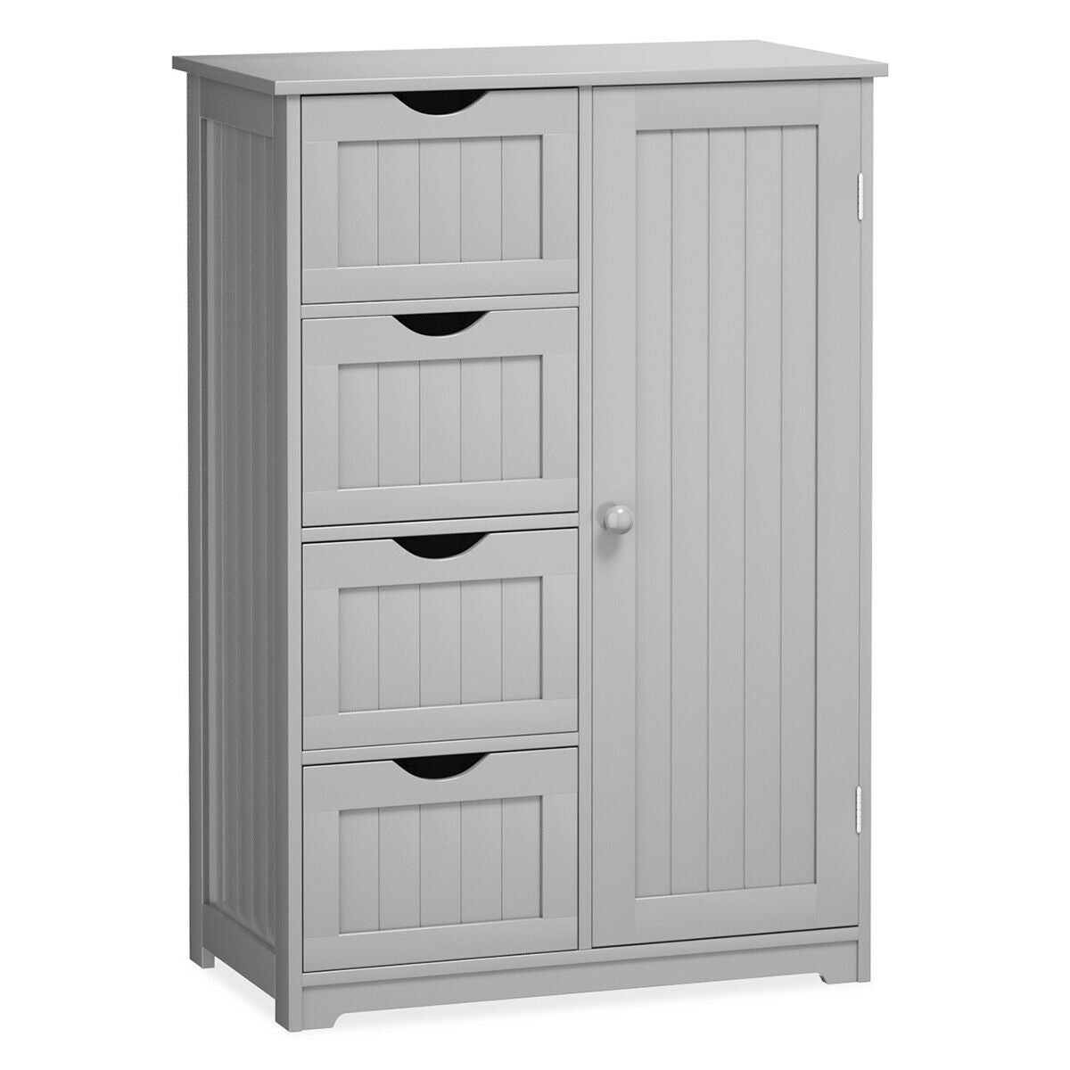 Standing Indoor Wooden Cabinet with 4 Drawers-Gray