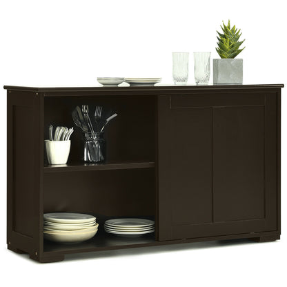 Kitchen Storage Cabinet with Wood Sliding Door