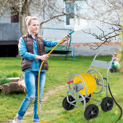 Garden Hose Reel Cart Holds 330 Feet of 3/4 Inch or 5/8 Inch Hose