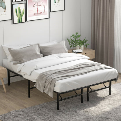 Twin/Full/Queen Size Foldable Metal Platform Bed with Tool-Free Assembly-Queen size