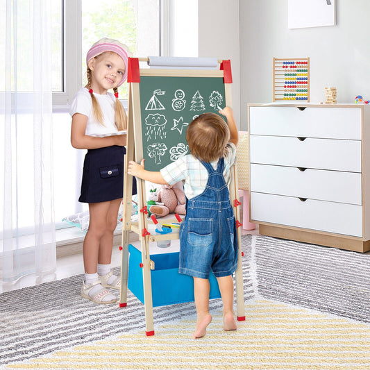 3-in-1 Double-Sided Adjustable Kid Easel for 3-8 Years Old Toddlers