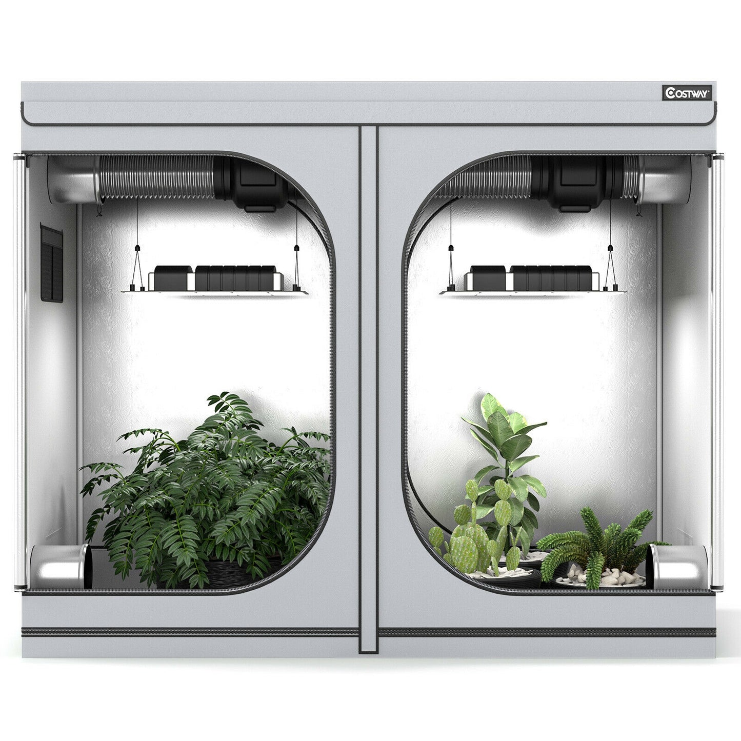 4 x 8 Grow Tent with Observation Window for Indoor Plant Growing-Gray