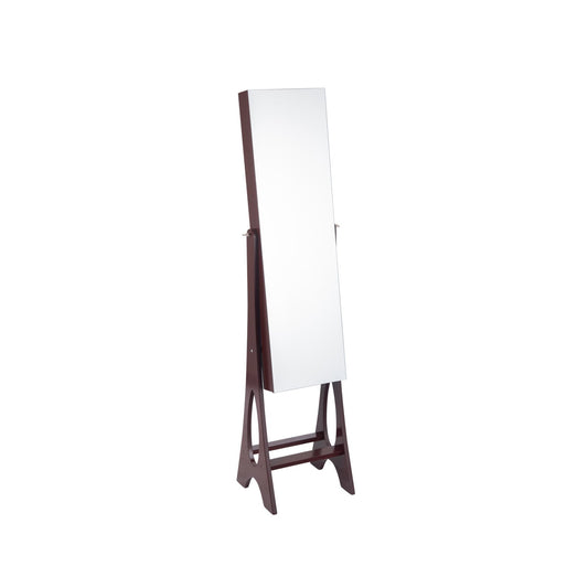 Standing Mirror Jewelry Cabinet-Brown