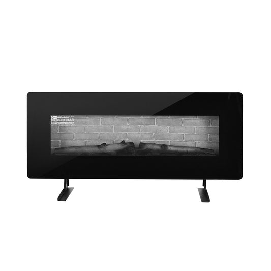 42 Inch Electric Wall Mounted Freestanding Fireplace with Remote Control-Black