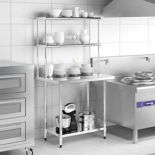 Stainless Steel Overshelf with Adjustable Lower Shelf for Restaurant Kitchen