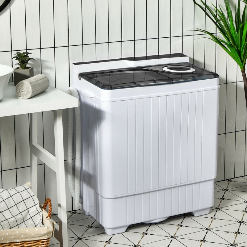 26 Pound Portable Semi-Automatic Washing Machine with Built-in Drain Pump-Blue