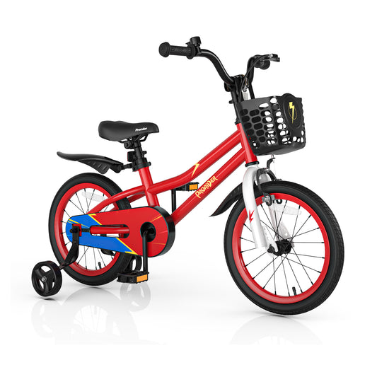 16 Inch Kids Bike with Removable Training Wheels-Red