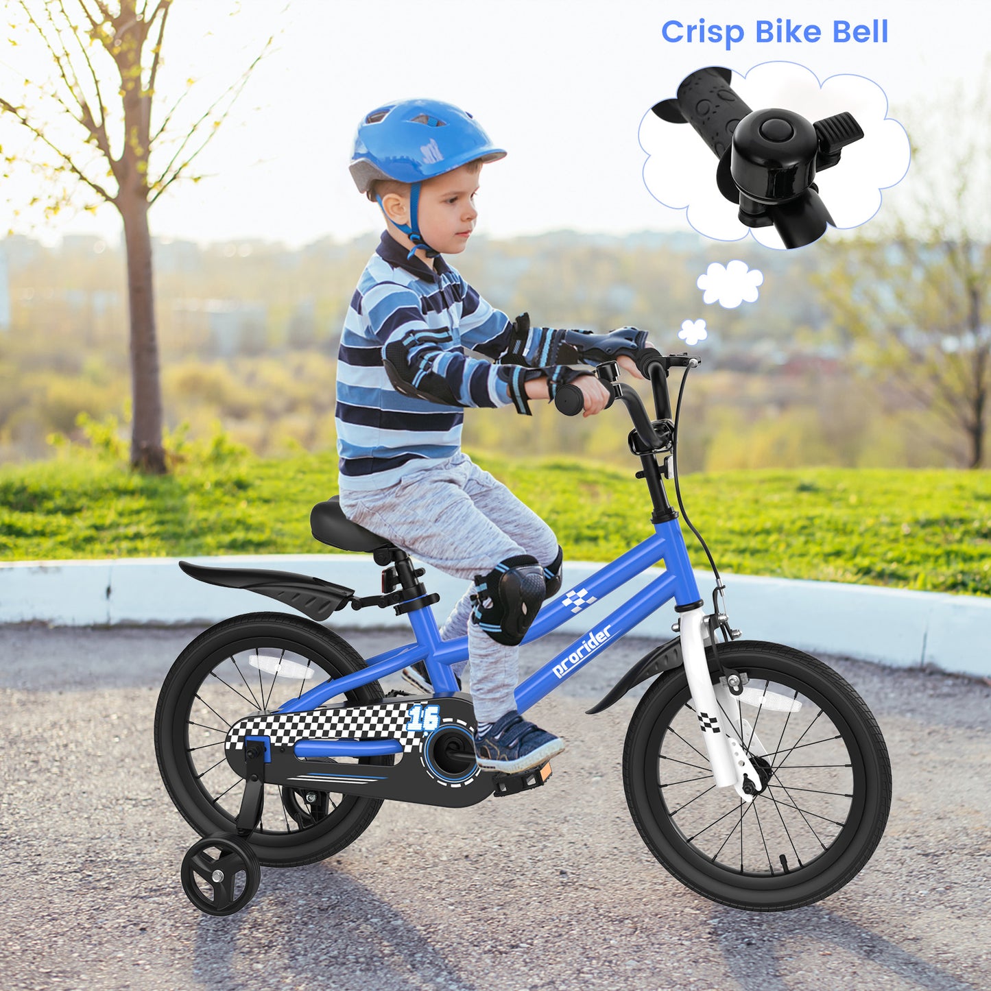 16 Inch Kids Bike with Removable Training Wheels-Navy