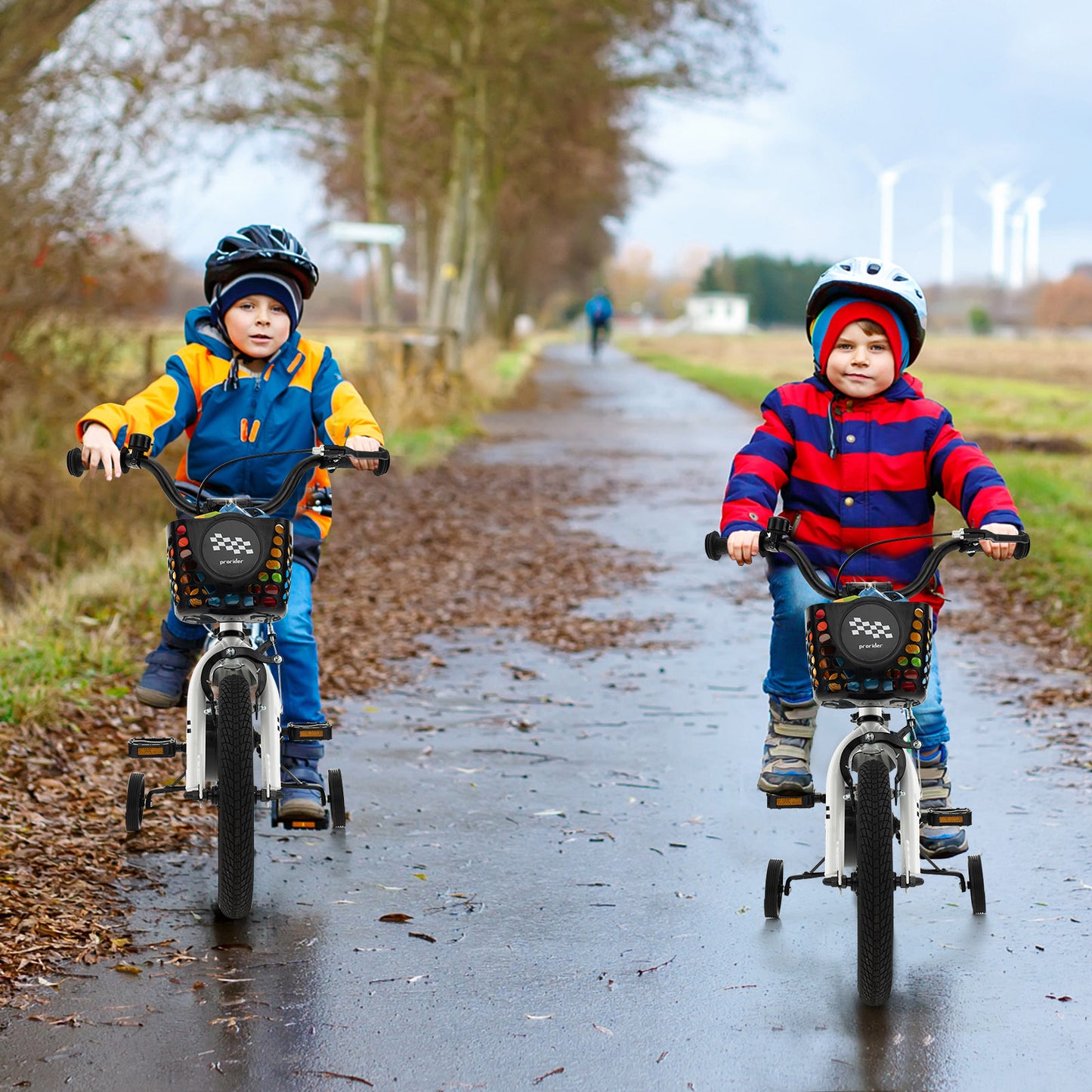 16 Inch Kids Bike with Removable Training Wheels-Black & White