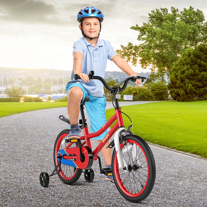 18 Feet Kids Bike with Removable Training Wheels-Red