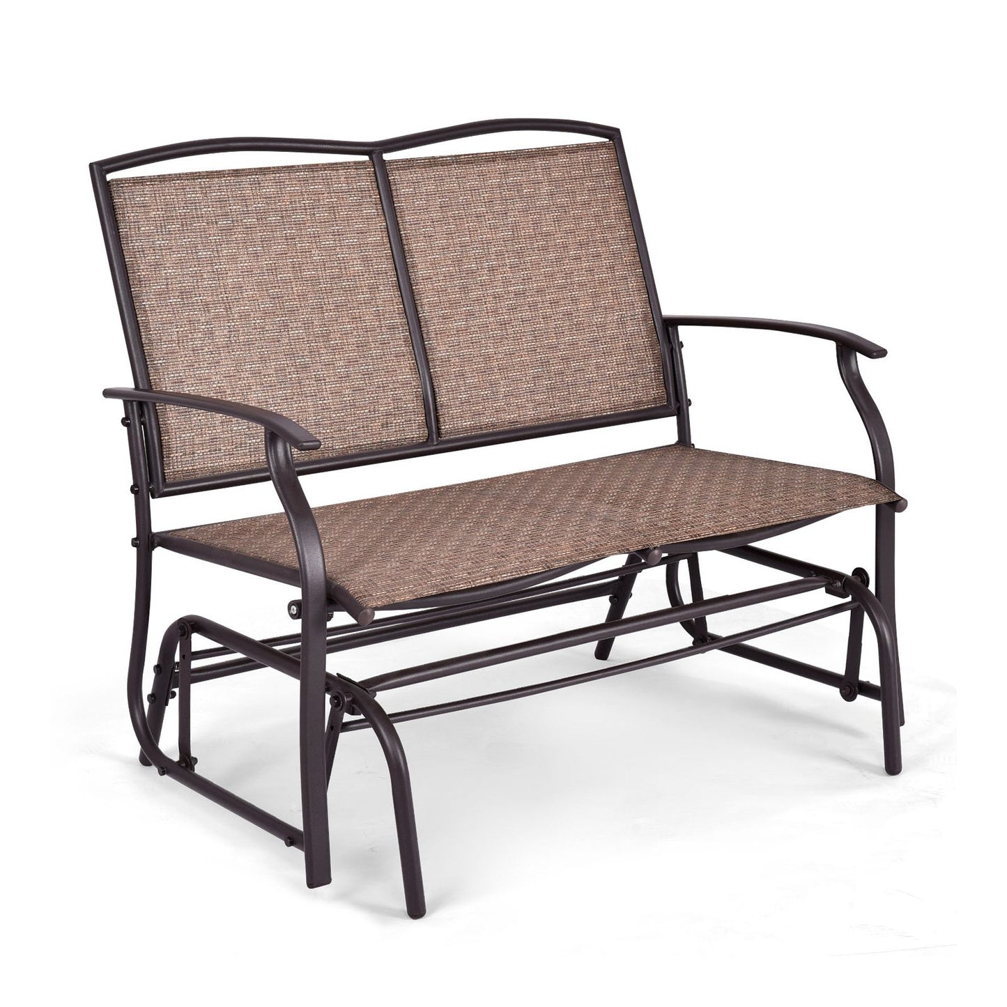 Iron Patio Rocking Chair for Outdoor Backyard and Lawn-Black