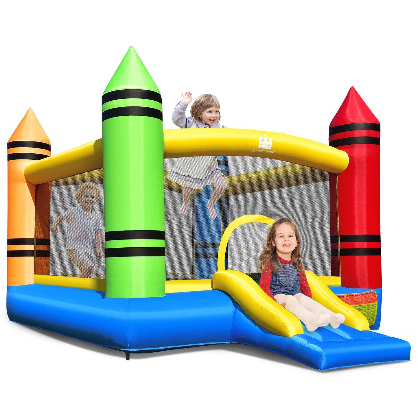 Kids Inflatable Bounce House with Slide and Ocean Balls Not Included Blower