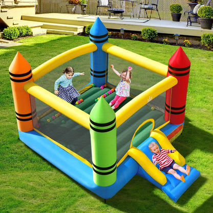 Kids Inflatable Bounce House with Slide and Ocean Balls Not Included Blower