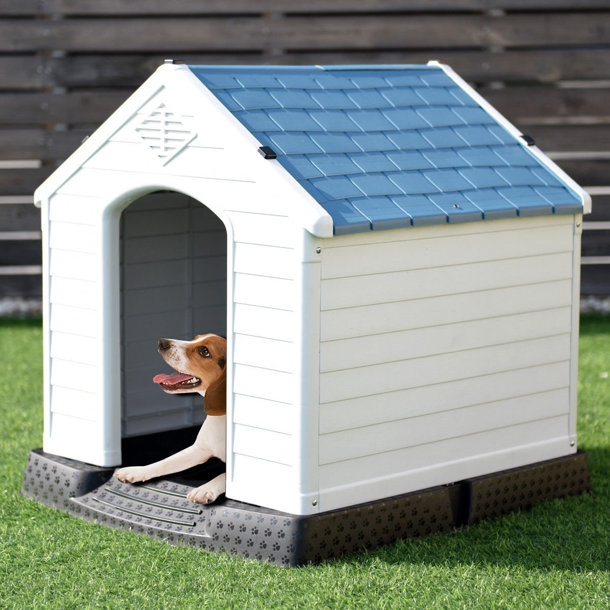 Indoor/Outdoor Waterproof Plastic Dog House Pet Puppy Shelter