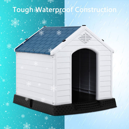 Indoor/Outdoor Waterproof Plastic Dog House Pet Puppy Shelter