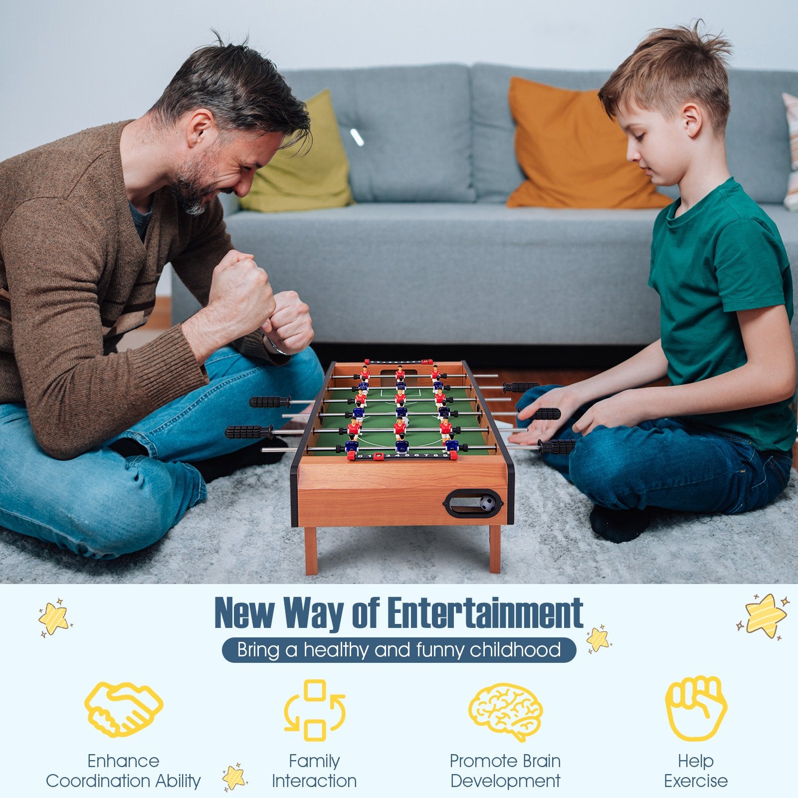 27 Inch Indoor Competition Game Foosball Table with Legs - Direct by Wilsons Home Store