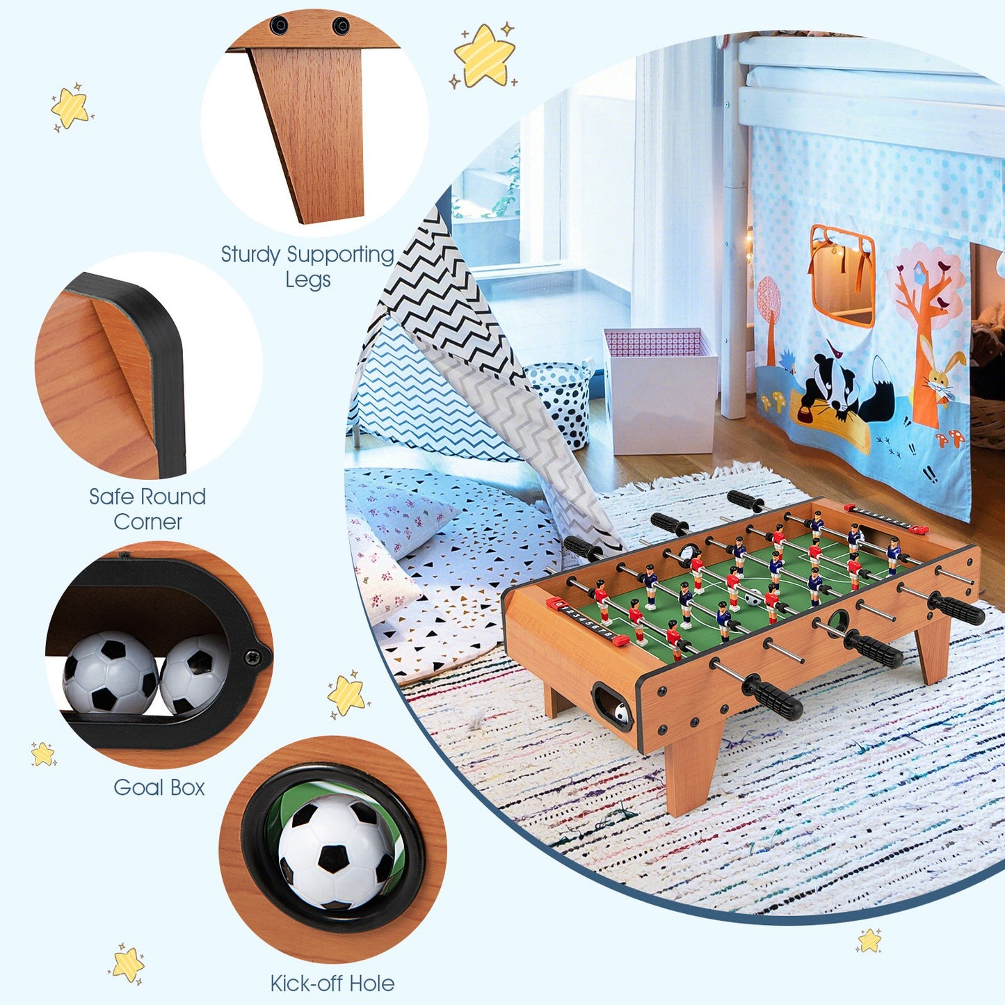 27 Inch Indoor Competition Game Foosball Table with Legs - Direct by Wilsons Home Store