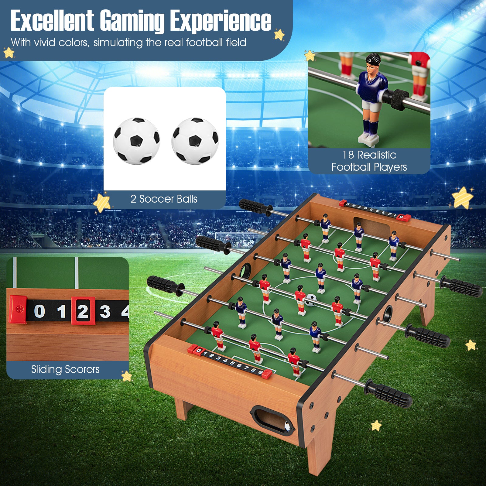 27 Inch Indoor Competition Game Foosball Table with Legs - Direct by Wilsons Home Store