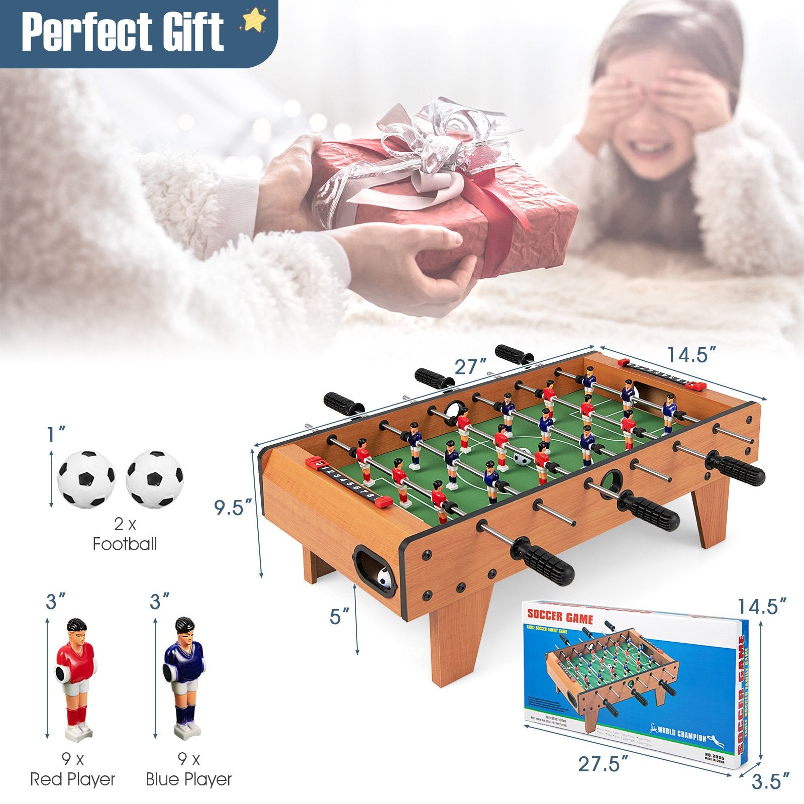 27 Inch Indoor Competition Game Foosball Table with Legs - Direct by Wilsons Home Store