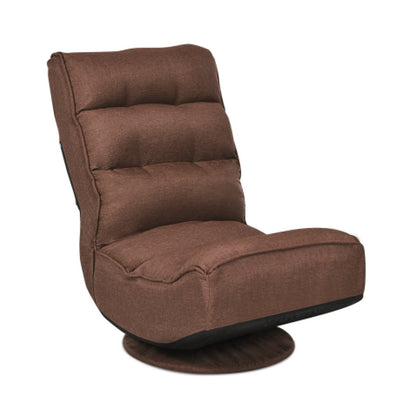 5-Position Folding Floor Gaming Chair-Black