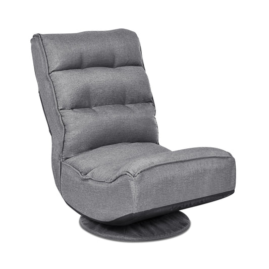 5-Position Folding Floor Gaming Chair-Gray