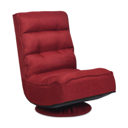 5-Position Folding Floor Gaming Chair-Black