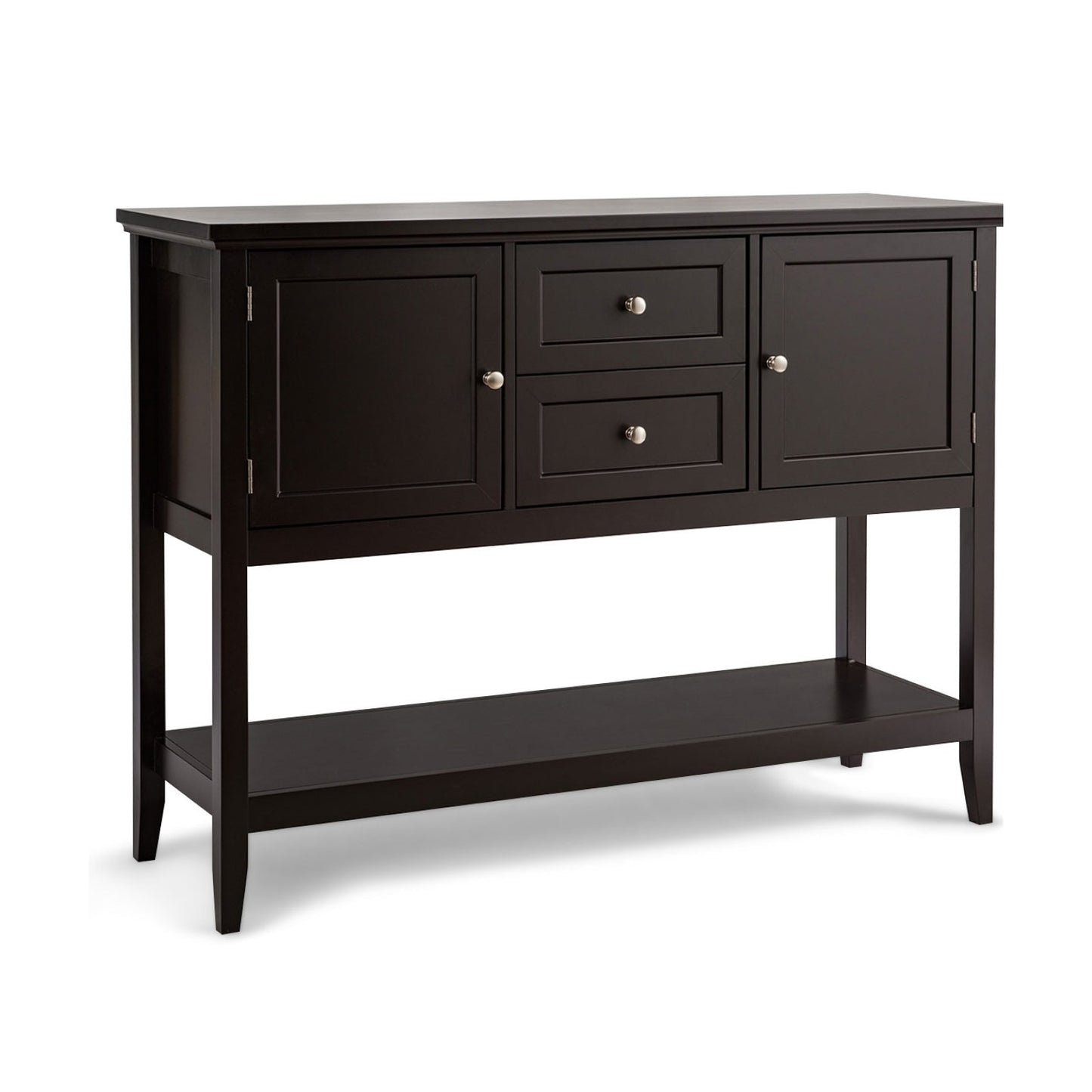 Wooden Sideboard Buffet Console Table  with Drawers and Storage-Beige