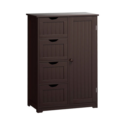 Standing Indoor Wooden Cabinet with 4 Drawers-Black