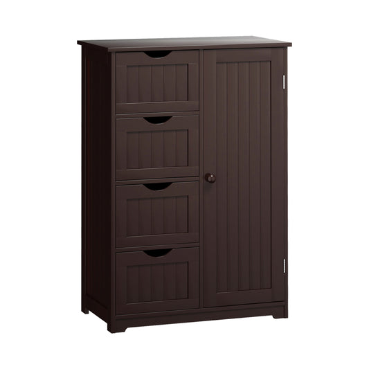 Standing Indoor Wooden Cabinet with 4 Drawers-Brown