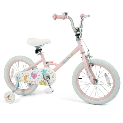 12 Inch Kids Bike Adjustable for 3-8 Years Old Children Pink - Stars & Moon