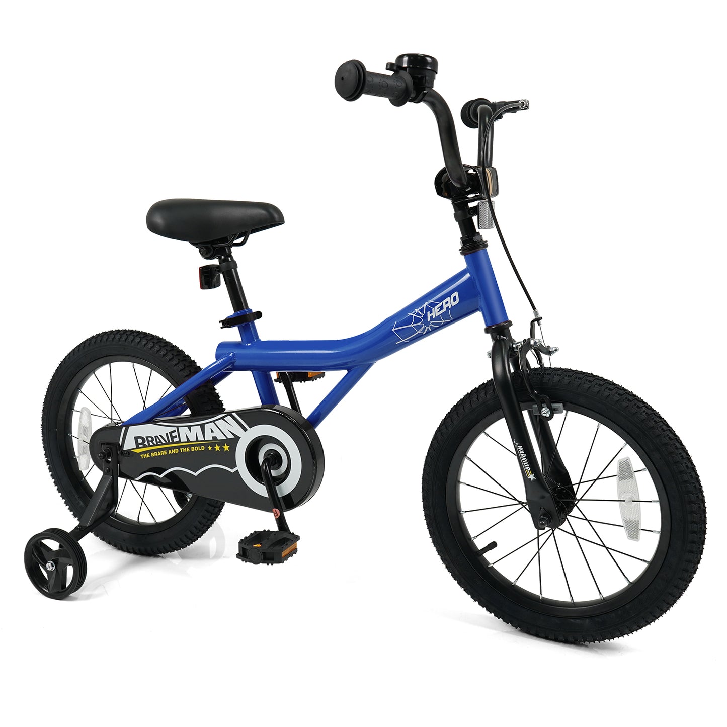16-Inch Kids Bike with Removable Training Wheels Navy - Brave Hero