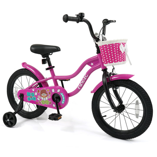 16 Inch Kids Bike with Training Wheels for Aged 4-7 Years Old - Magic Rose