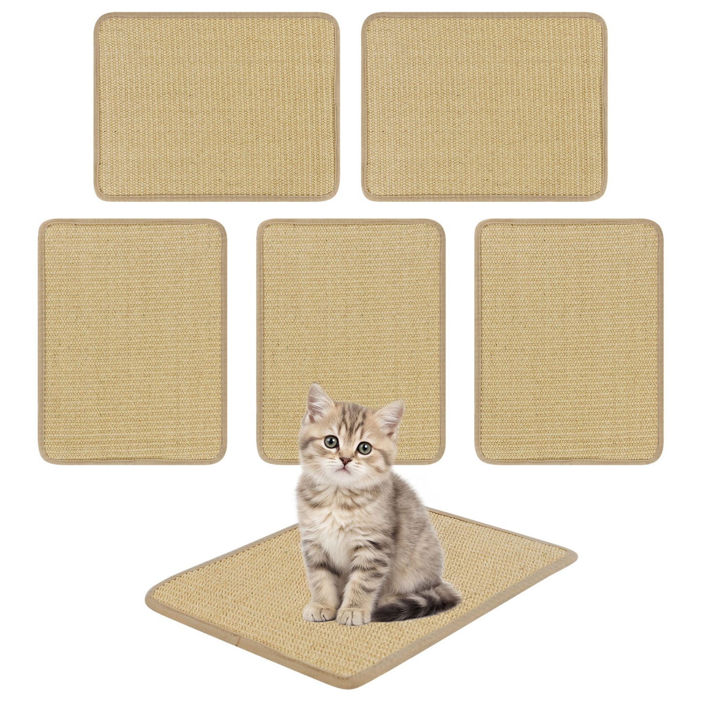 24 x 16 Inch 6-Piece Cat Scratcher Mat Set