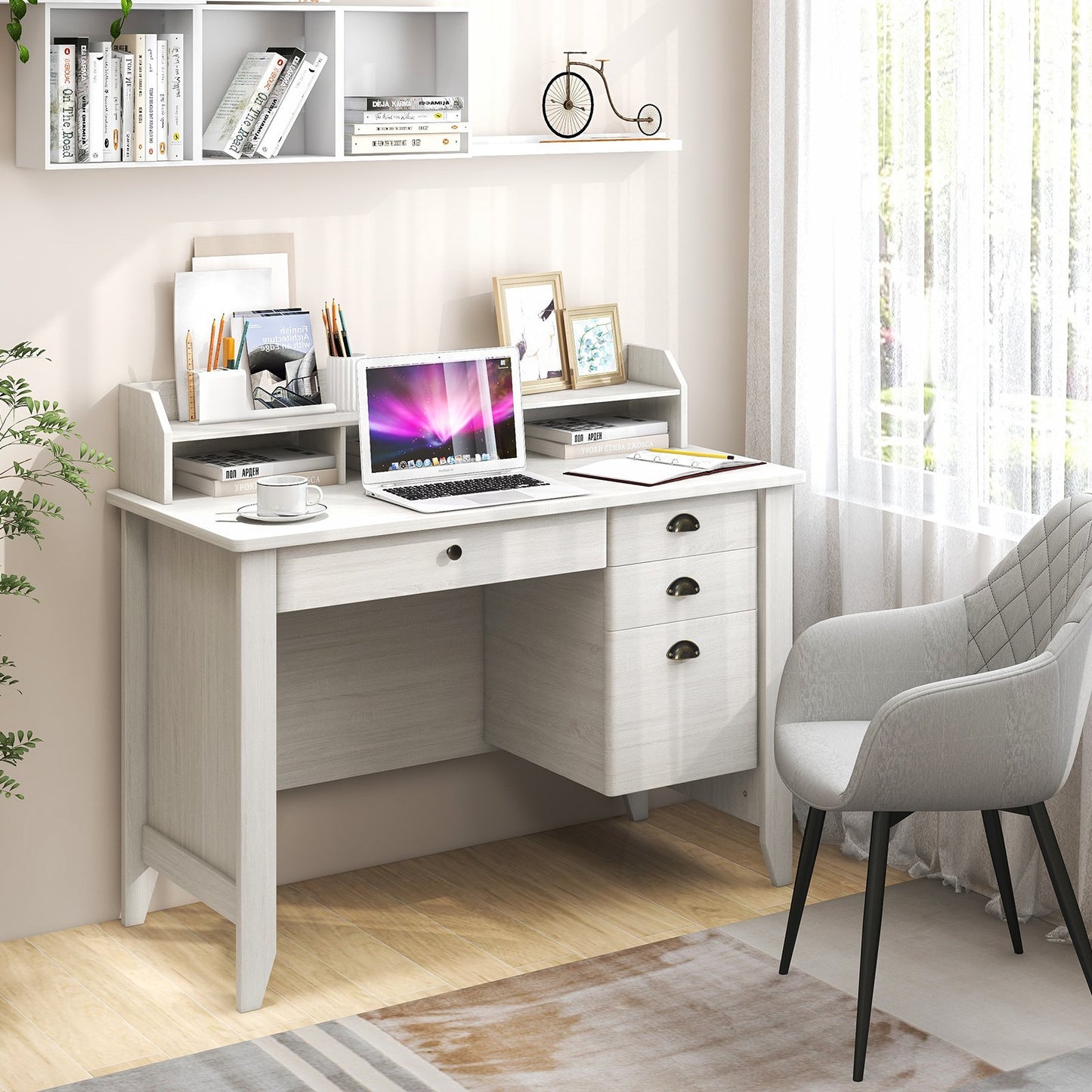 PC Laptop Writing Computer Desk -Black