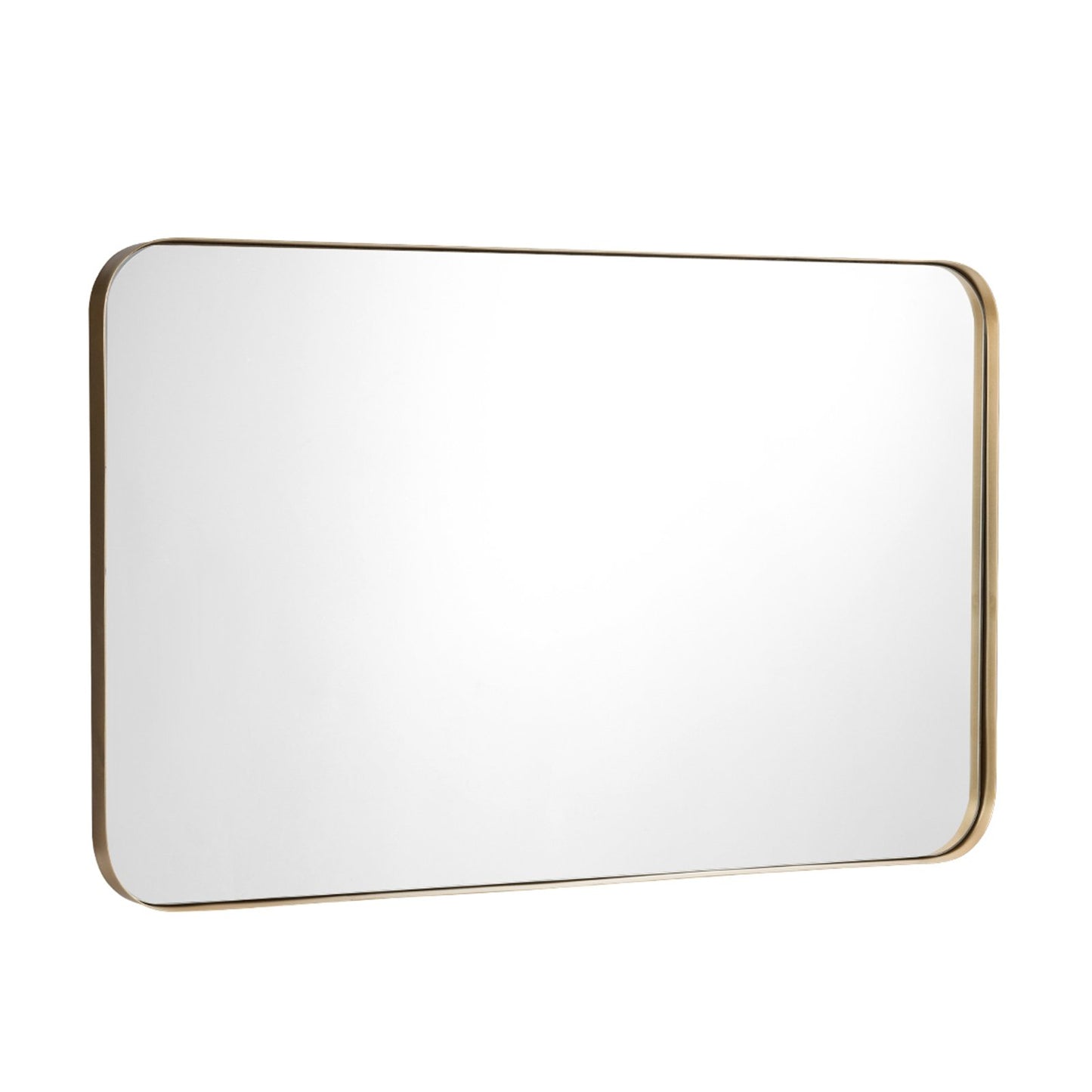 32 Inch x 20 Inch Metal Frame Wall-Mounted Rectangle Mirror-Black