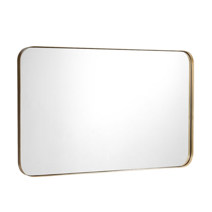 32 Inch x 20 Inch Metal Frame Wall-Mounted Rectangle Mirror-Black