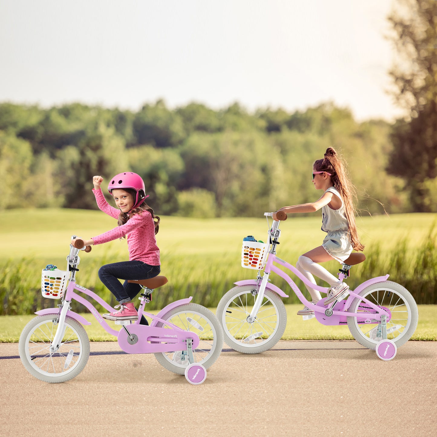 Children Bicycle with Front Handbrake and Rear Coaster Brake-Purple