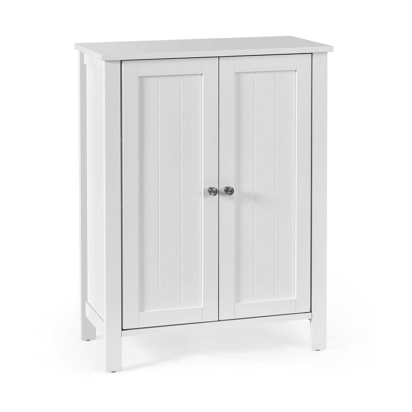 2-Door Bathroom Floor Storage Cabinet Space Saver Organizer-Black