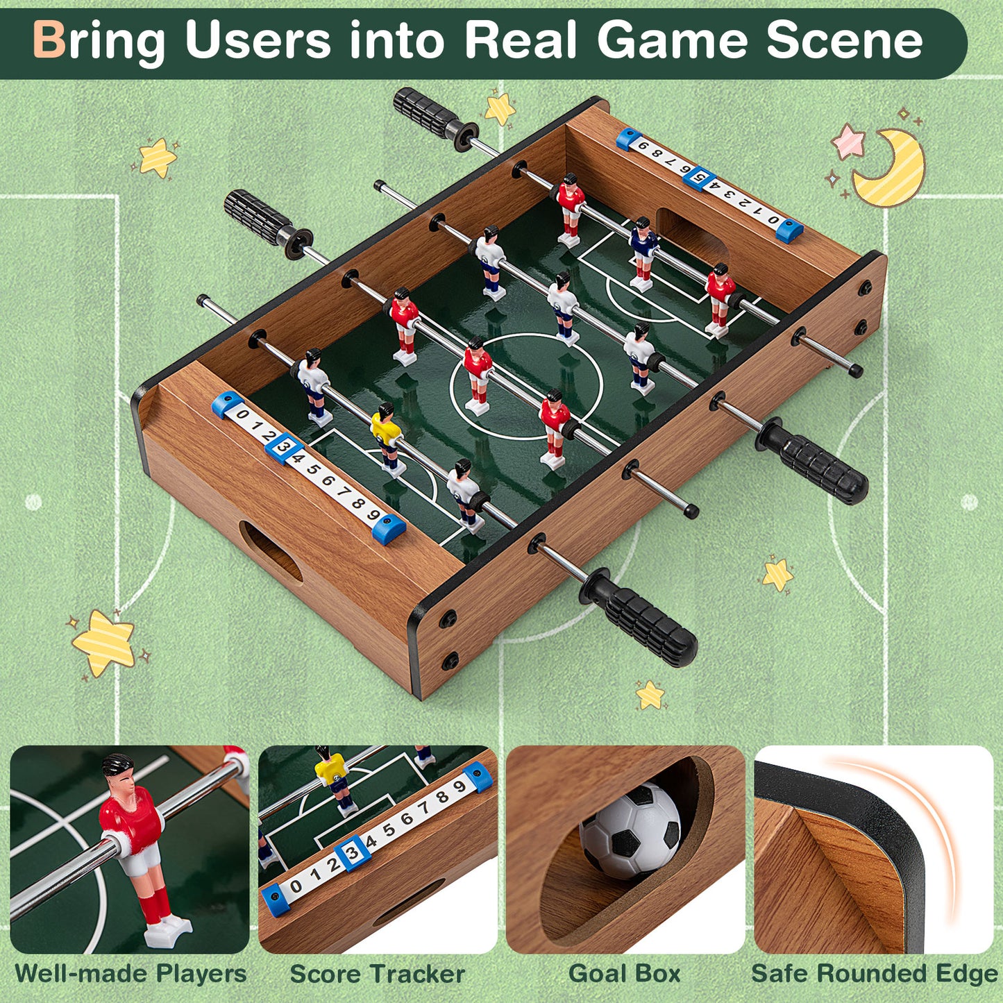 20 Inch Foosball Table Mini Tabletop Soccer Game