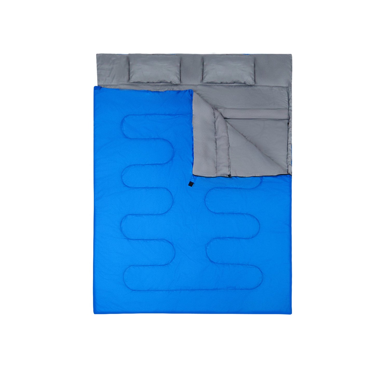 2 Person Waterproof Sleeping Bag with 2 Pillows-Black