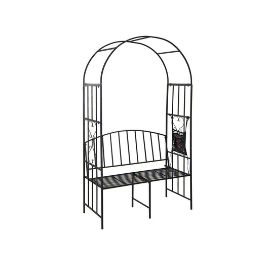 Steel Garden Arch with 2-Seat Bench