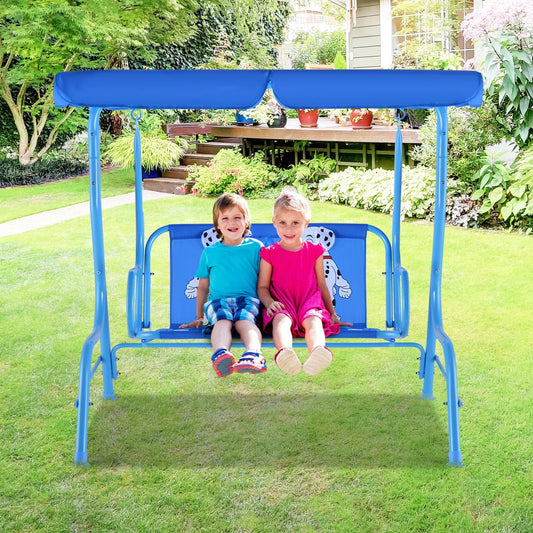 Outdoor Kids Patio Swing Bench with Canopy 2 Seats - Direct by Wilsons Home Store