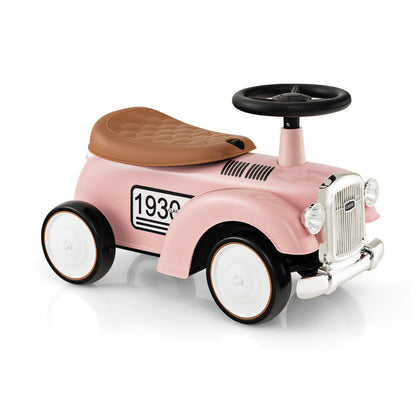 Kids Sit to Stand Vehicle with Working Steering Wheel and Under Seat Storage-Green
