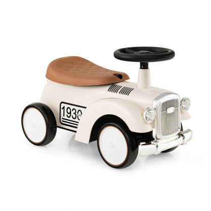 Kids Sit to Stand Vehicle with Working Steering Wheel and Under Seat Storage-Green