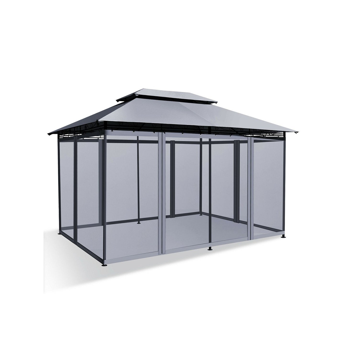 10 Feet x 13 Feet Tent Canopy Shelter with Removable Netting Sidewall-Beige