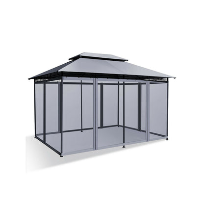10 Feet x 13 Feet Tent Canopy Shelter with Removable Netting Sidewall-Beige